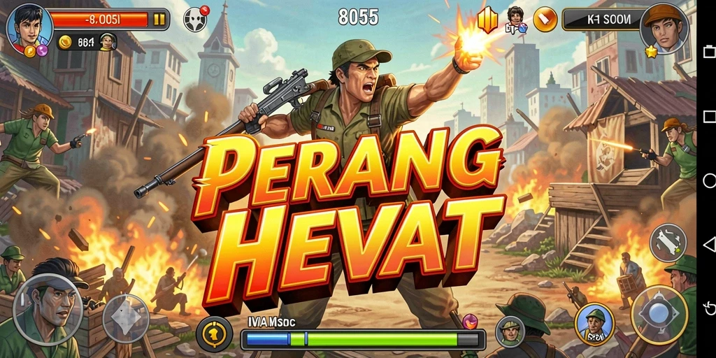 Screenshot gameplay 8055 menampilkan aksi bertempur yang mendebarkan.