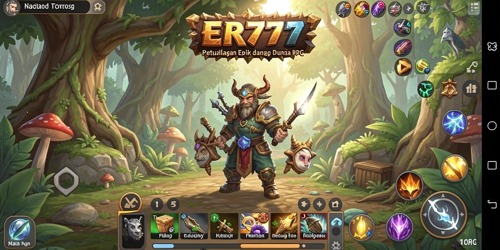 Tangkapan layar gameplay ER777 menampilkan pertempuran epik dan dunia yang indah.