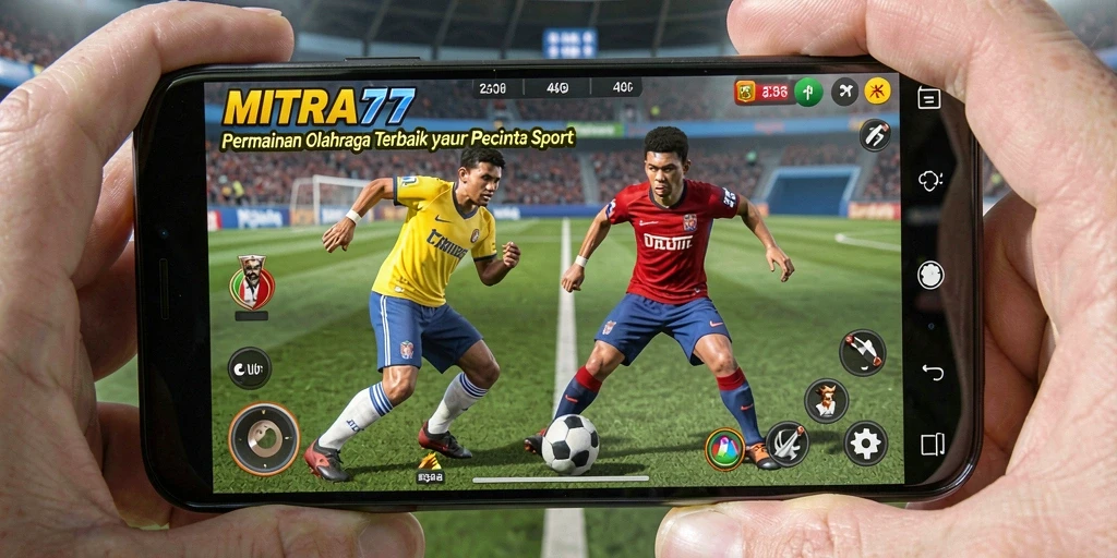 Screenshot utama MITRA77 dengan tampilan gameplay olahraga yang seru.