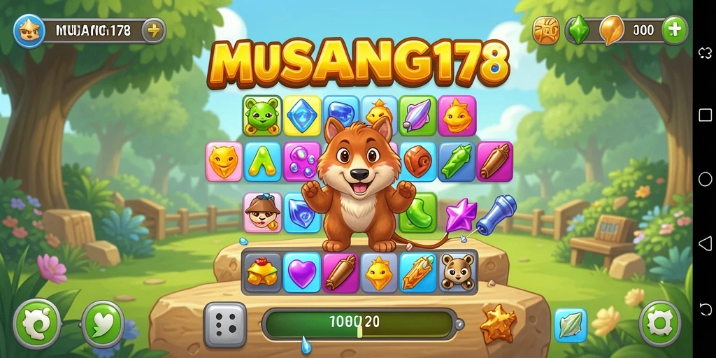 Screenshot menunjukkan gameplay seru dan penuh warna dari MUSANG178.