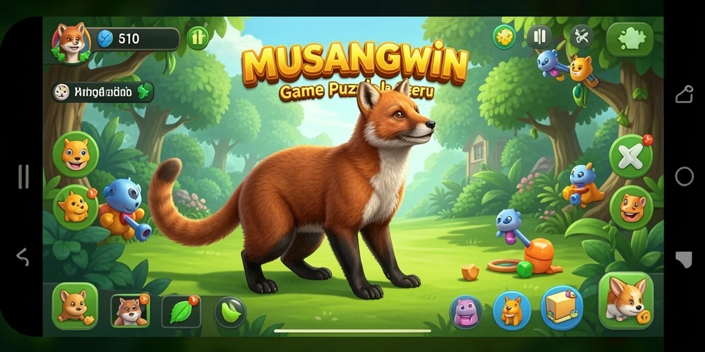 Screenshot gameplay MUSANGWIN menampilkan tantangan Puzzle yang mengasyikkan.
