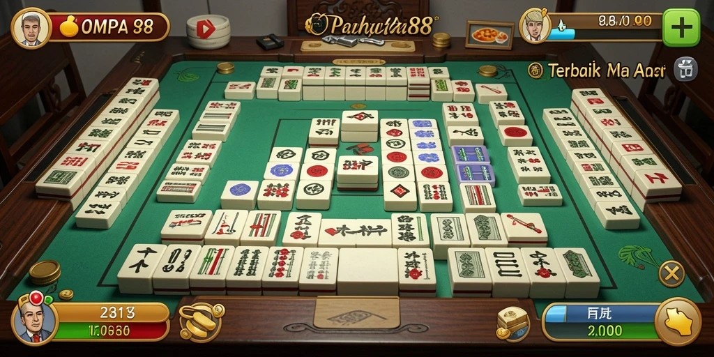 Tampilan gameplay POMPA88 dengan antarmuka Mahjong yang menarik.