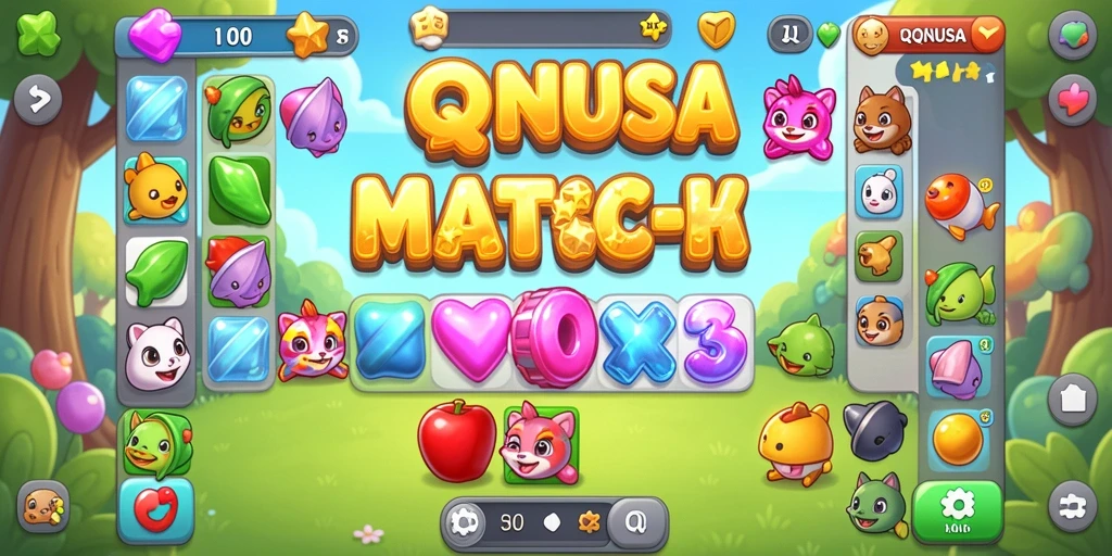Tampilan gameplay seru dari QQNUSA dengan tantangan Match-3 yang menarik.