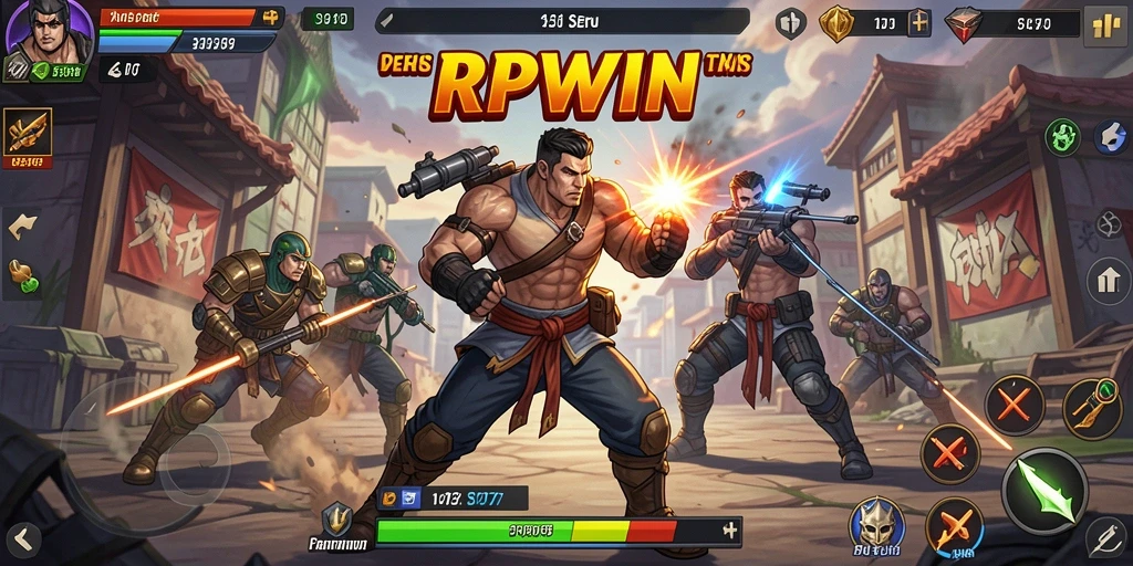 Tampilan aksi mendebarkan dalam gameplay RPWIN yang penuh pertempuran.