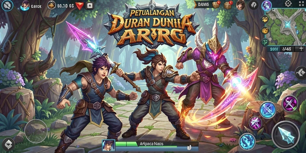 Screenshot menunjukkan aksi pertarungan seru dan eksplorasi di dunia S80.