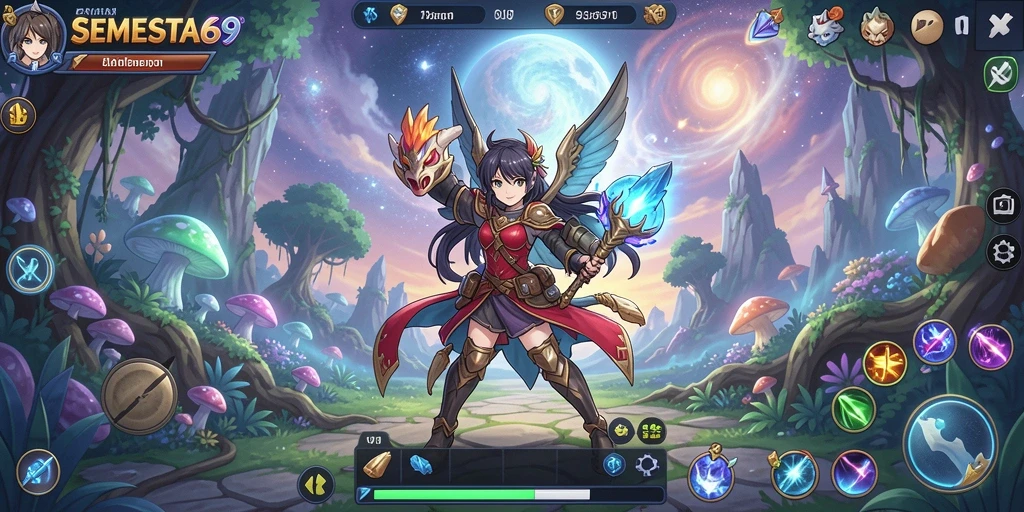 Tangkapan layar SEMESTA69 menunjukkan pertempuran seru dalam gaya Anime.