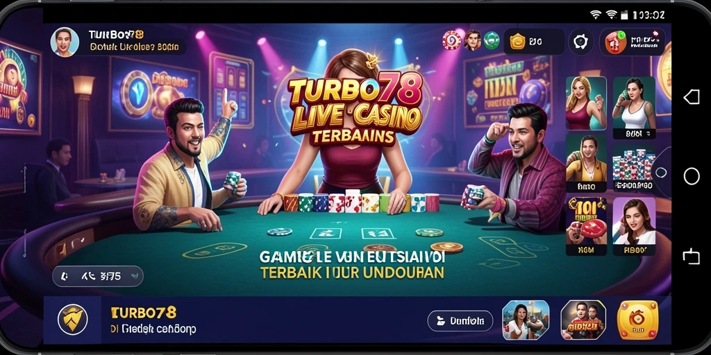 Screenshot yang menunjukkan dealer Live Casino sedang bermain di TURBO78.